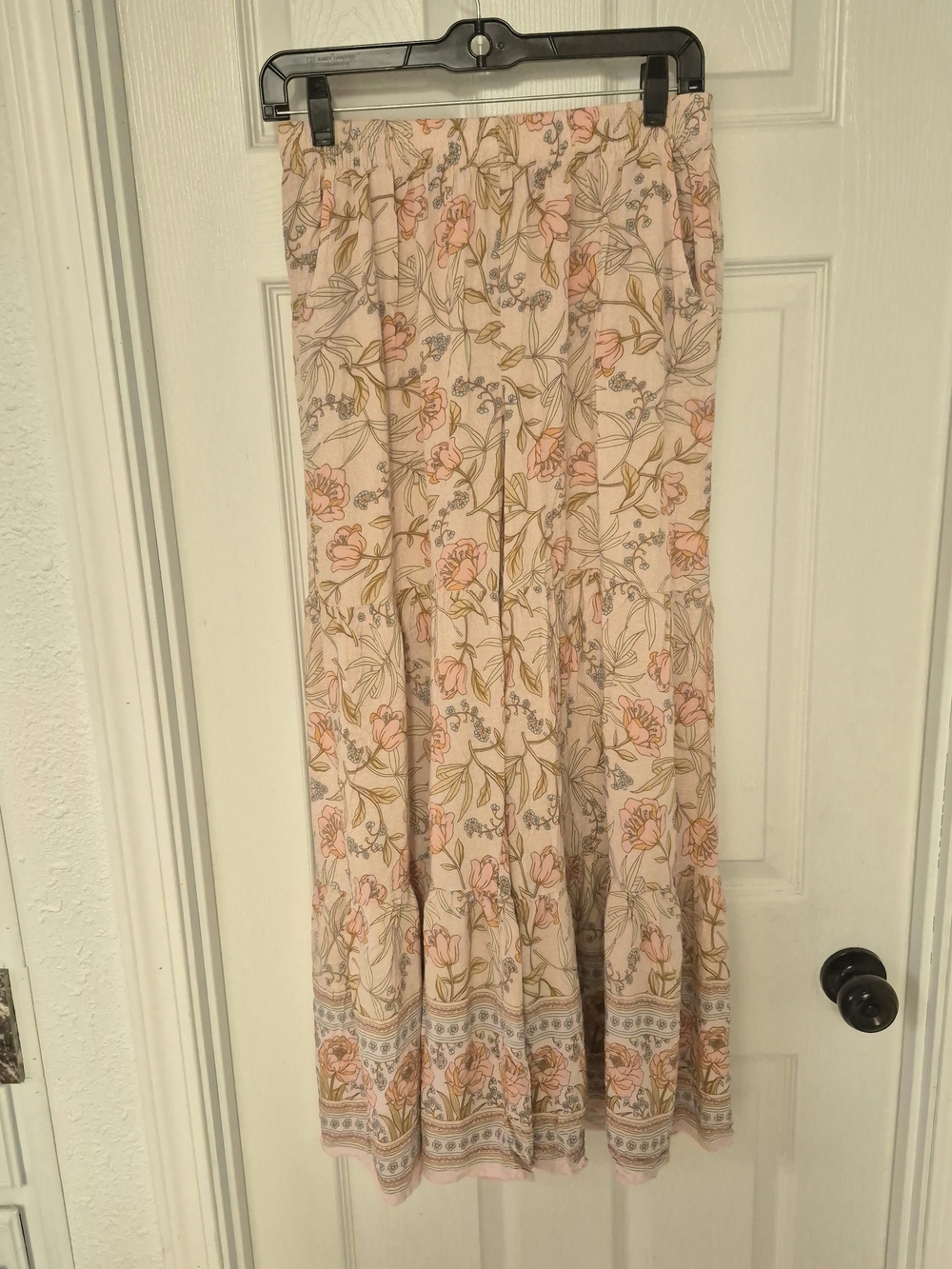 Yak & Yeti Wide Leg Pants Size M Boho Hippie Floral Elastic Waist 100% Rayon